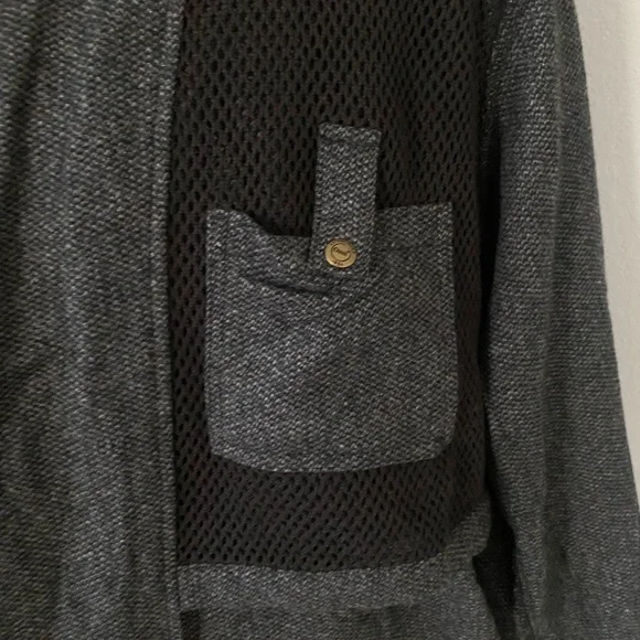 Menvintage Orvis Zambezi Jacket Wool Silk Tweed Charcoal Leather Elbow Patches